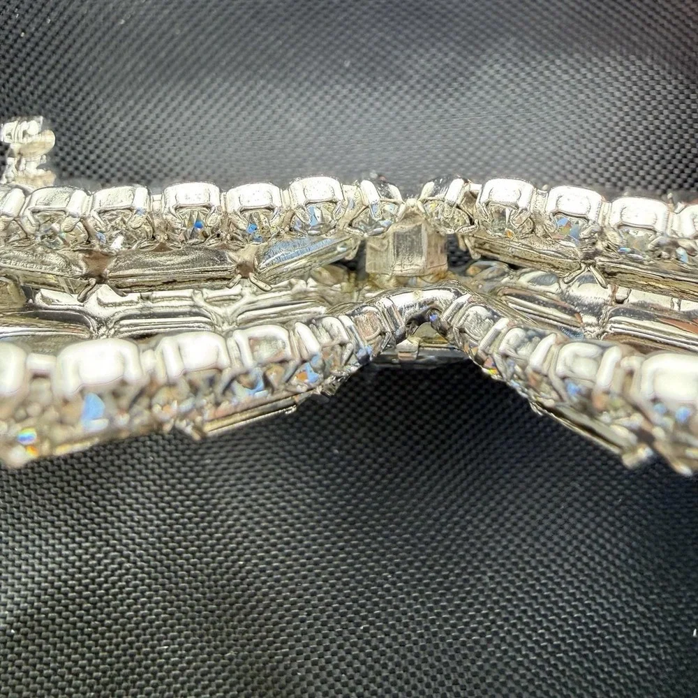 Vintage Rhinestone Bow Brooch/pin Baguette, Round And Emerald Cut Stones